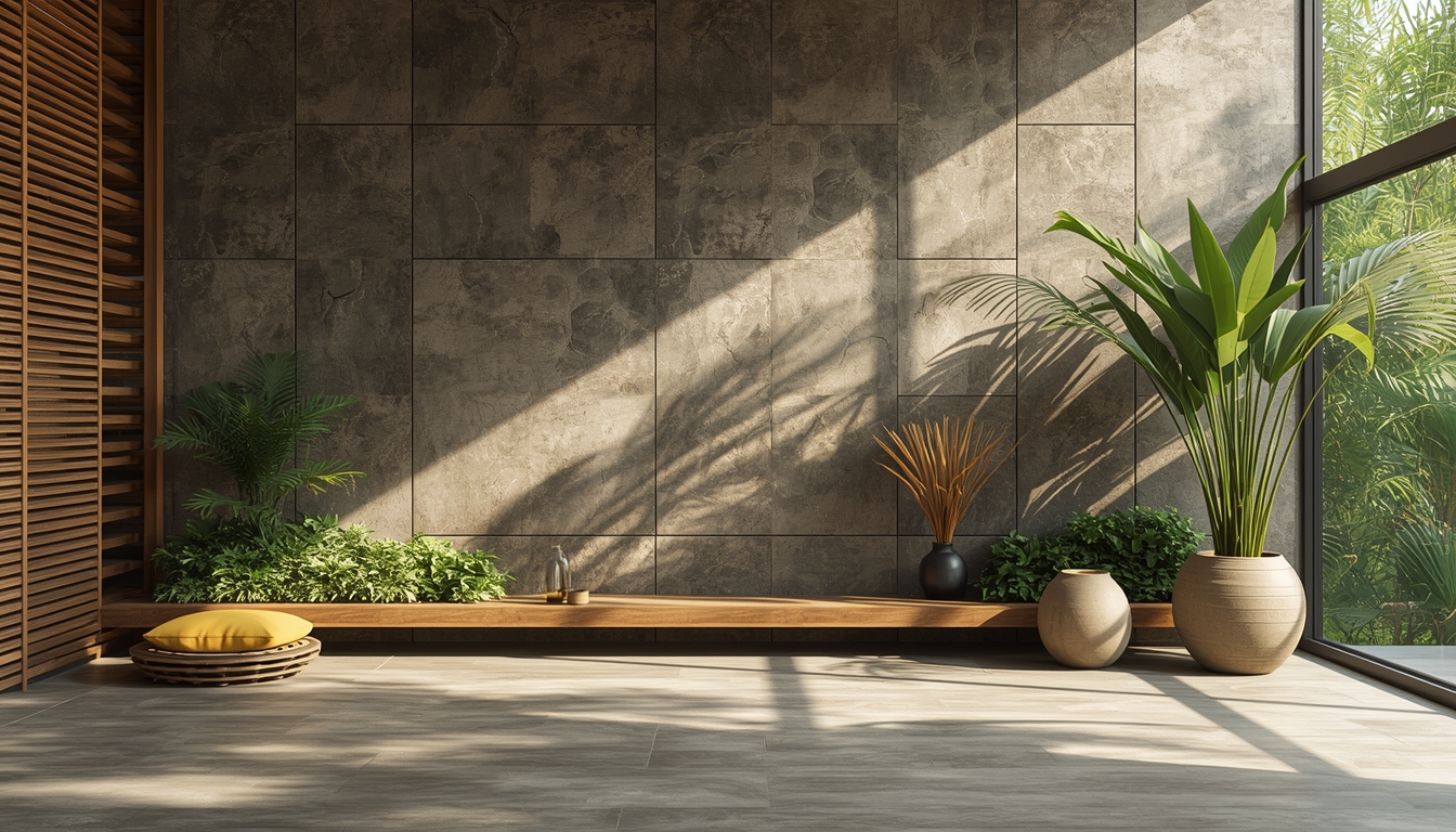 Serene meditation space with natural elements